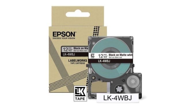 ORIGINAL Epson Nastro nerosuBianco LK-4WBJ C53S672062 - Epson - 8715946713519
