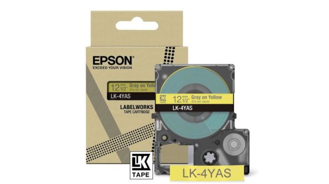 ORIGINAL Epson Nastro Grigiosugiallo LK-4YAS C53S672104 - Epson - 8715946713939