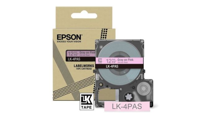 ORIGINAL Epson Nastro GrigiosuRosa LK-4PAS C53S672103 - Epson - 8715946713922