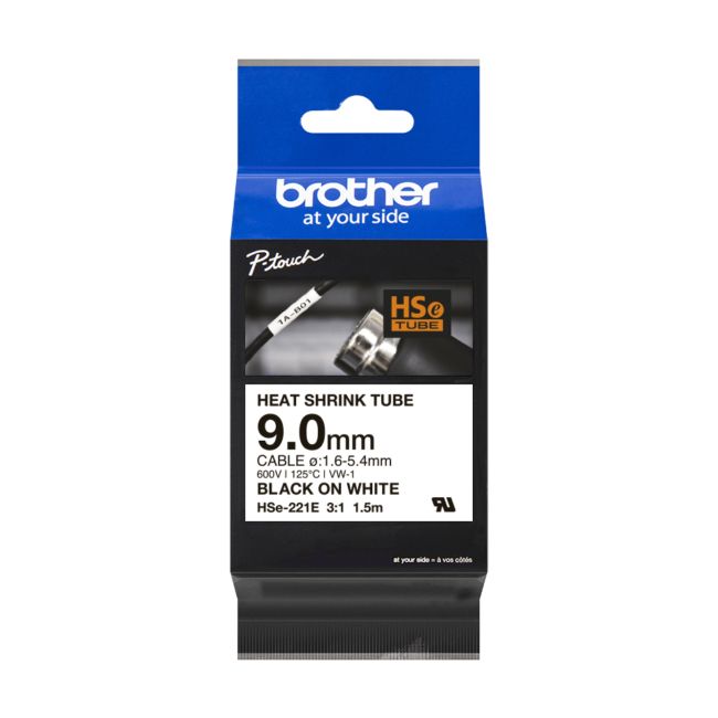 ORIGINAL Brother Nastro nerosuBianco HSe-221E - Brother - 4977766822732