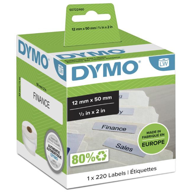 ORIGINAL DYMO Etichette Bianco S0722460 99017 etichette bianche, 50x12mm, 1x220 pezzi - DYMO - 5411313990172