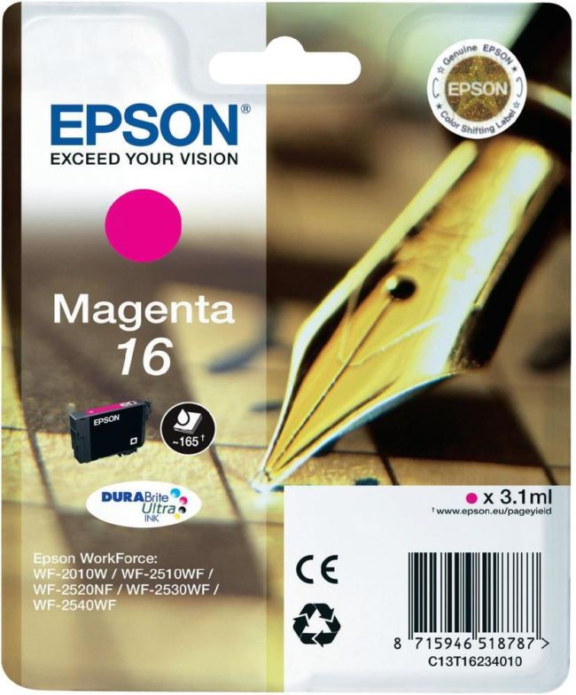 ORIGINAL Epson Cartuccia d'inchiostro magenta C13T16234012 16 ~165 Seiten 3,1ml standard - Epson - 8715946518787