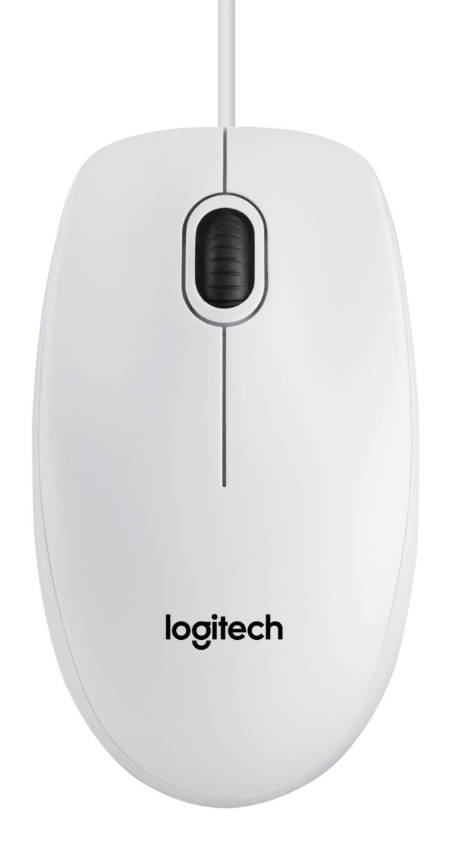 ORIGINAL Logitech Accessori per computer Bianco / nero 910-003360 B100 - Maus Mouse Logitech B100, destro e sinistro, ottico, 3 pulsanti, cablato, USB, 800 DPI, bianco - Logitech - 5099206041288