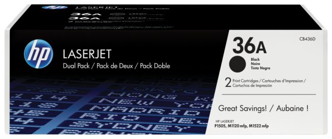 ORIGINAL HP Multipack nero CB436AD 36A Nastro Trasferimento Termico - HP - 884962022368