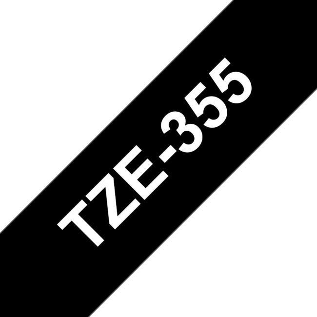ORIGINAL Brother Nastro Bianco su nero TZe-355 TZ-355 24 mm x 8 m, laminato - Brother - 4977766685856