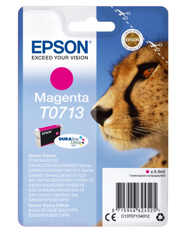 ORIGINAL Epson Cartuccia d'inchiostro magenta C13T07134012 T0713 ~250 Seiten 5,5ml - Epson - 8715946495453