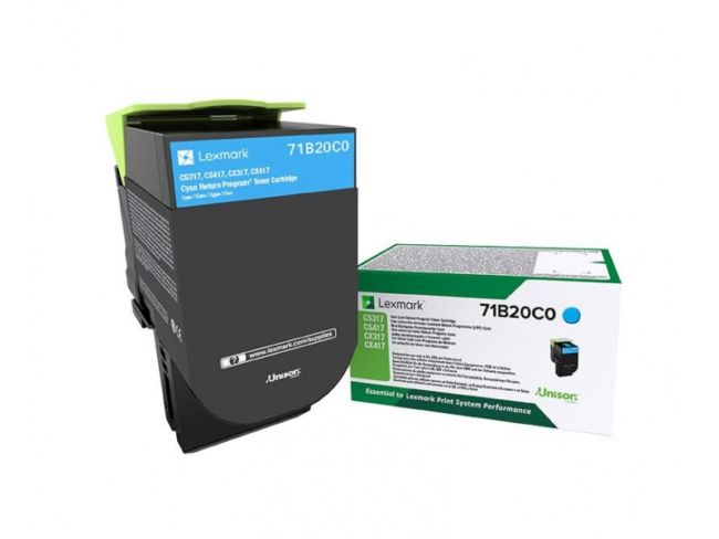 ORIGINAL Lexmark toner ciano 71B20C0 CS/CX317/417/517 ~2300 Seiten - Lexmark - 734646641876