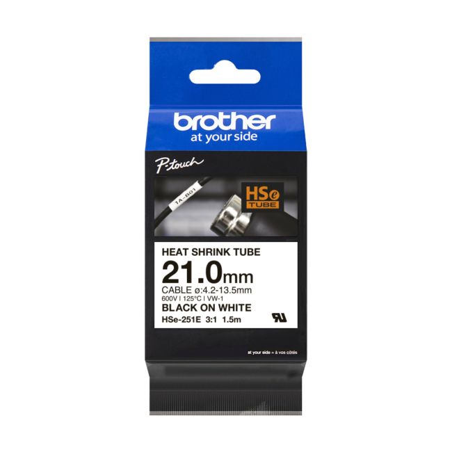 ORIGINAL Brother Nastro nerosuBianco HSe-251E - Brother - 4977766822848