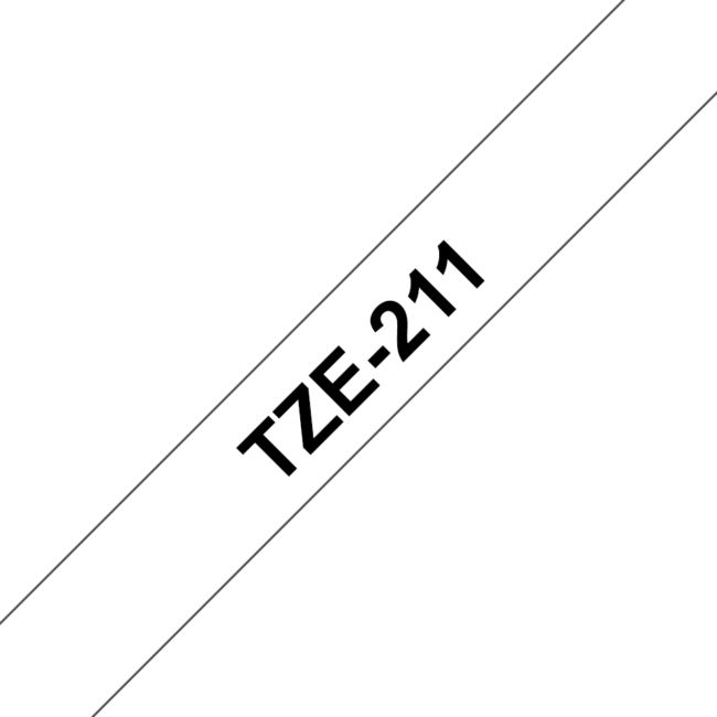 ORIGINAL Brother Nastro Nero su bianco TZe-211 TZ-211 6 mm x 8 m, laminato - Brother - 4977766685054