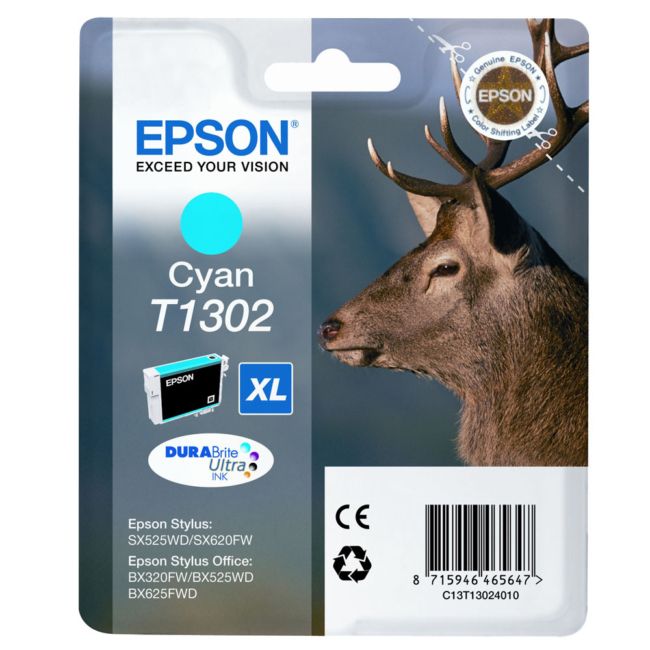 ORIGINAL Epson Cartuccia d'inchiostro ciano C13T13024012 T1302 XL ~755 Seiten 10,1ml - Epson - 8715946465647