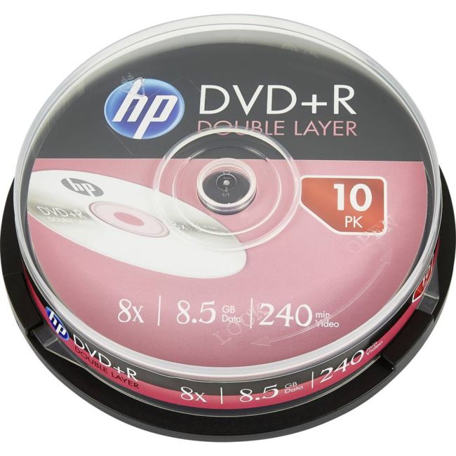 ORIGINAL HP Accessori per computer DRE00060 DVD+R DL 8.5GB/240Min/8x Cakebox (10 Disc) - HP - 4710212138694