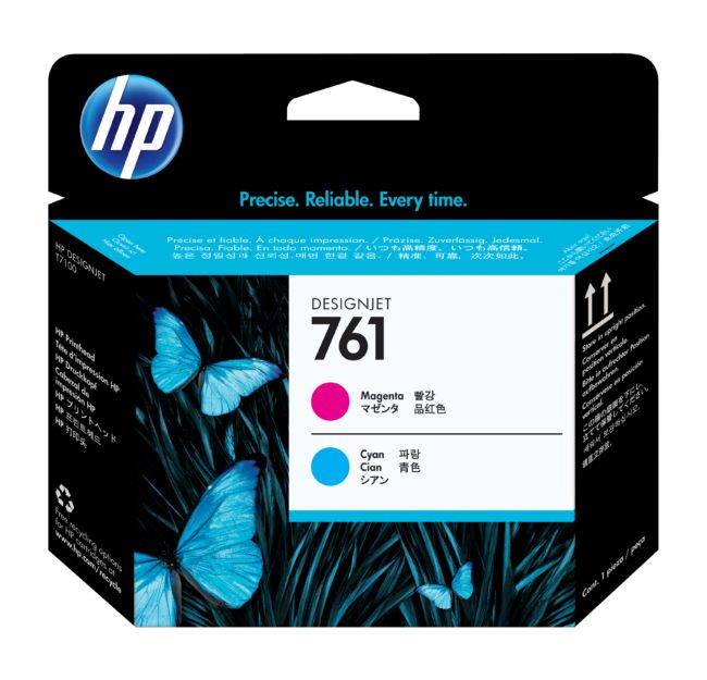 ORIGINAL HP Testina per stampa ciano / magenta CH646A 761 - HP - 885631448212