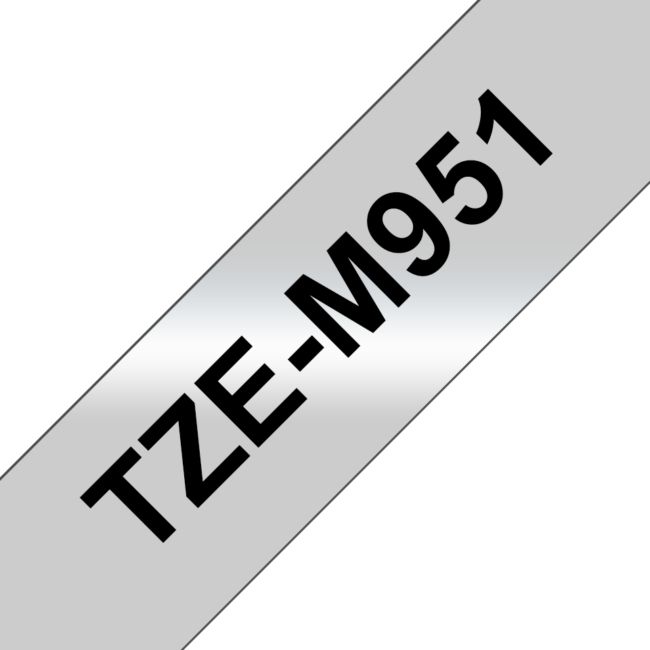 ORIGINAL Brother Nastro Nero su argento TZe-M951 TZ-M951 24 mm x 8 m, laminato - Brother - 4977766692588