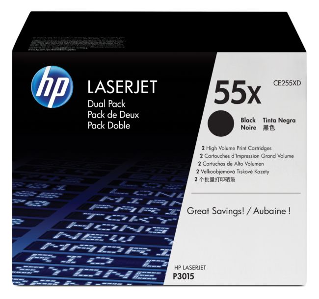 ORIGINAL HP Multipack nero CE255XD 55X Pacco doppio - HP - 885631277102