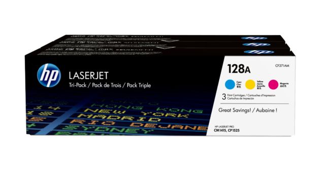 ORIGINAL HP Multipack ciano / magenta / giallo CF371AM 128A CE321A + CE322A + CE323A - HP - 887111403018