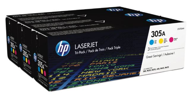 ORIGINAL HP Multipack ciano / magenta / giallo CF370AM 305A CE411A + CE412A + CE413A - HP - 887111403049