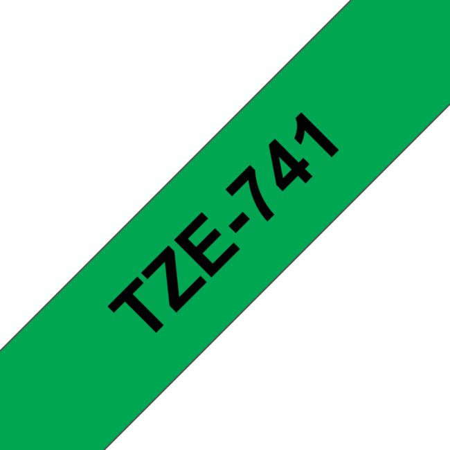 ORIGINAL Brother Nastro Nero su verde TZe-741 TZ-741 18 mm x 8 m, laminato - Brother - 4977766691970