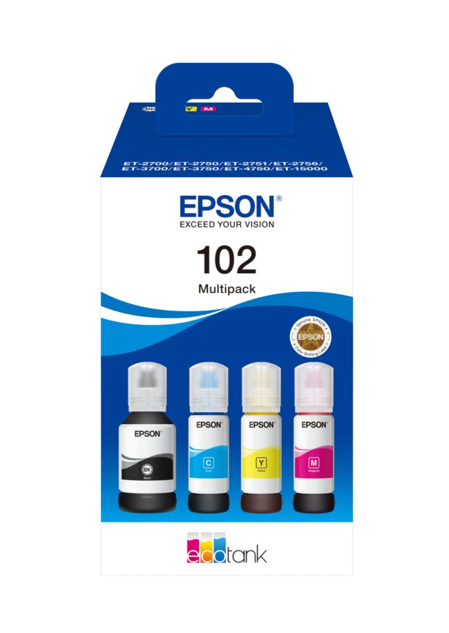 ORIGINAL Epson Multipack nero / ciano / magenta / giallo C13T03R640 102 70ml 102 EcoTank 4-colour Multipack - Epson - 8715946684895