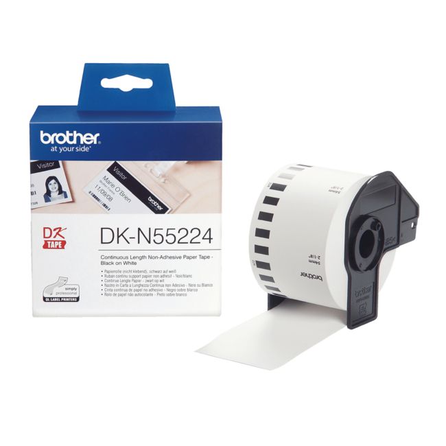 ORIGINAL Brother Etichette Bianco DK-N55224 DK-Tape Nastro, non adesivo, 54mm x 30,48m bianco - Brother - 4977766665759