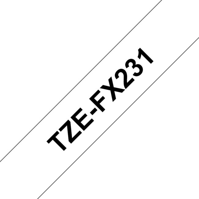 ORIGINAL Brother Nastro Nero su bianco TZe-FX231 TZ-FX231 12 mm x 8 m - Brother - 4977766691741