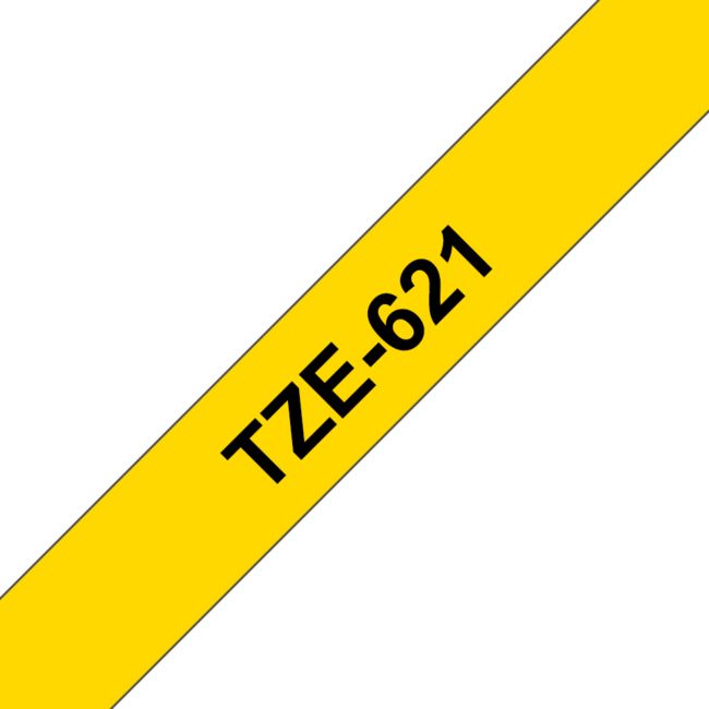 ORIGINAL Brother Nastro Nero su giallo TZe-621 TZ-621 9 mm x 8 m, laminato - Brother - 4977766686655