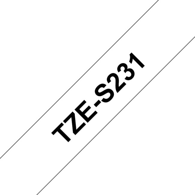 ORIGINAL Brother Nastro Nero su bianco TZe-S231 TZ-S231 12 mm x 8 m, laminato - Brother - 4977766695596