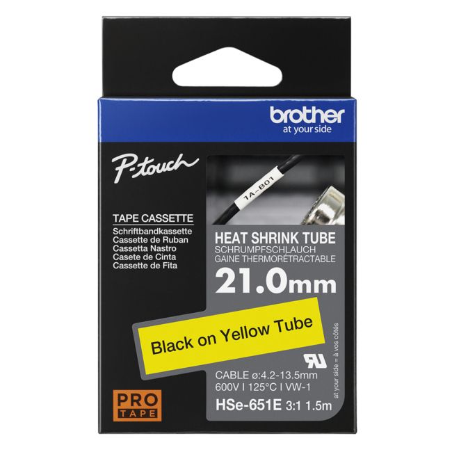 ORIGINAL Brother Nastro Nero su giallo HSe-651E - Brother - 4977766822947
