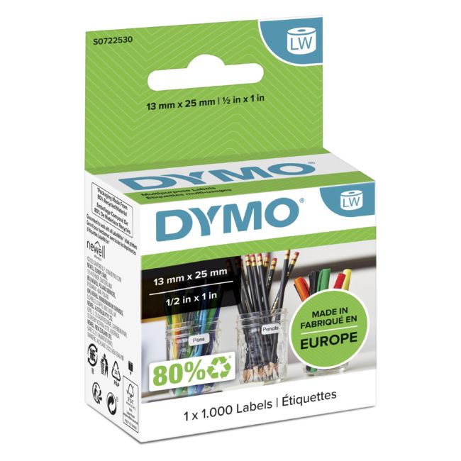 ORIGINAL DYMO Etichette Bianco S0722530 11353 etichette bianche,25x13mm, 1000 pezzi - DYMO - 5411313113533