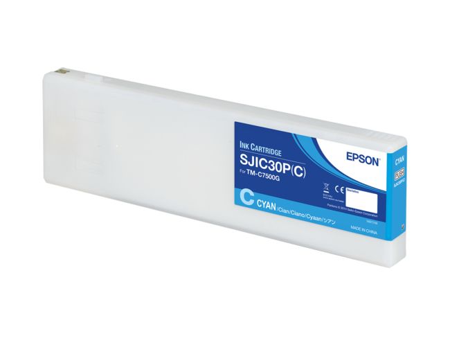 ORIGINAL Epson Cartuccia d'inchiostro ciano C33S020640 SJIC30P-C 294,3ml SJIC30P(C): Ink cartridge for ColorWorks C7500G (Cyan) - Epson - 8715946552590