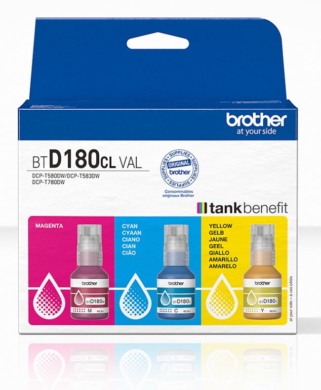 ORIGINAL Brother Multipack ciano / magenta / giallo BTD-180 BTD180CLVAL ~15000 Seiten - Brother - 4977766838931